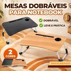 Mesa Dobrável de Madeira Portátil Para Estudo Notebook