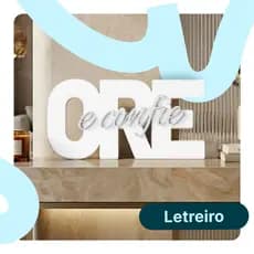 Letreiro decorativo “Ore e Confie” Senko - peça moderna para ambientes modernos e de fé
