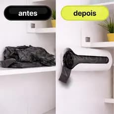 Kit Organizador para Rolo de Saco de Lixo c/ fixação simples ou parafuso . Compacto e prático