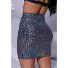 SAIA TUBO carnaval brilhante plus colado brunella holográfico luxo