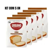 Kit 5x Mistura para Pão Tradicional Sem Glúten Urbano 300g