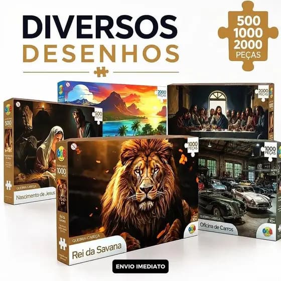 Quebra Cabeça 500 / 1000 ou 2000 Peças Grande Premium Adulto Infantil Religioso Países Cidades GGB