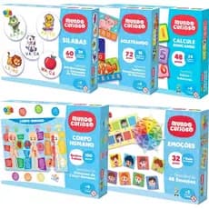 Kit Brinquedos Pedagógicos Educativos Infantil Alfabetização, Formas, Emoções e Coordenação Motora