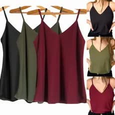 Kit 3 Blusas Feminina Regata Alça Regulável Blusinha Alcinha Básica Crepe