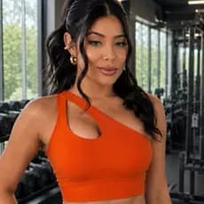 Top Fitness forrado um ombro zero transparência para treinos, academia e dia a dia suplex premium