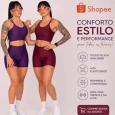 Conjunto Fitness de Treino e Academia Com Short Liso Power Com Bojo Cintura Alta Não Transparente
