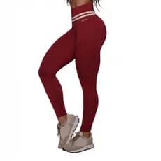 Calca Legging Empina Bumbum Blackout Gloss Cereja Moving