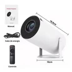 Projetor Portátil Smart Android 11 4K Ultra HD Wifi Bluetooth Alto Falante Embutido