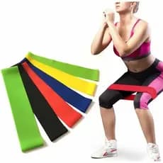 Kit 5 Faixas Elásticas De Resistência Para Academia Exercícios Treino Yoga Fisioterapia