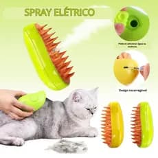 Escova a Vapor Elétrica Massageador para Remoção de Pelos Para Pets