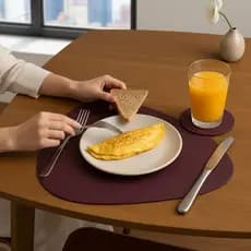 Kits de Jogo americano souplast para mesa em couro 40x30cm + porta copos Brinde 2 , 4, 6 ou 8 pçs