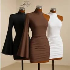 Vestido Curto Nula Manga Lateral Moda Gringa Suplex Premium Virginia