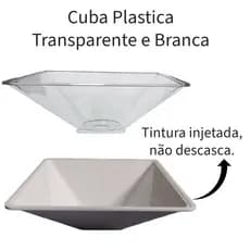 Cuba Quadrada Transparente Plástica Sobrepor