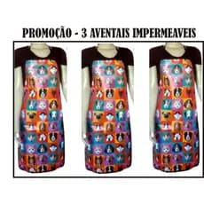AVENTAL IMPERMEAVEL ESTAMPA DOG KIT COM 3 PROMOÇÃO