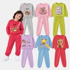 Kit Sortido 6 Peças 3 Casacos Moletom Careca + 3 Calças Infantil Feminino/Menina 3 Conjuntos 1 ao 14