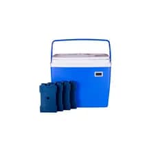 Caixa Térmica 28 Litros Eps Termômetro Digital 4 Placa De Gelo Reutilizável 400 ml transporte vacina medicamento bebidas