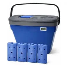 Caixa Térmica 35 L Com Termômetro Digital E 4 Gelos 750 Ml Azul-marinho
