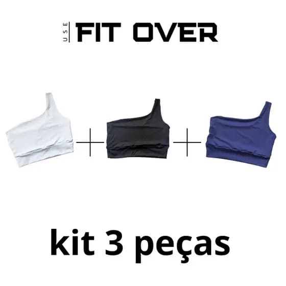 kit 3 tops fitness um ombro só duplo academia casual fitover