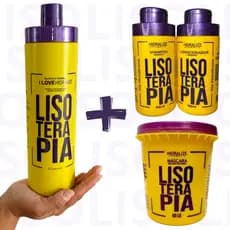 Kit Progressiva S/Formol + Shampoo + Condicionador + Máscara Reconstrutora Lisoterapia