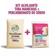 Kit Percarbonato de Sódio + Alvejante de Roupas em Pó 500g Tira Manchas
