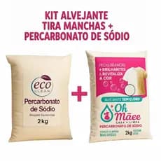Kit Percarbonato de Sódio + Alvejante de Roupas em Pó 2kg Tira Manchas