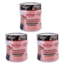 KIT C/ 3 unid. GEL PIMENTA NEGRA  - RHENUKS 200g cada