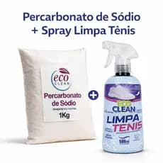 Kit Percarbonato de Sódio + Spray Limpa Tênis Eco Clean 500ml Lava Roupas Tira Manchas