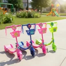 Patinete Infantil C / Cesta Luz E Som - HK Brinquedos