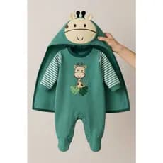 saida maternidade girafa verde bebe roupinha recem nascido