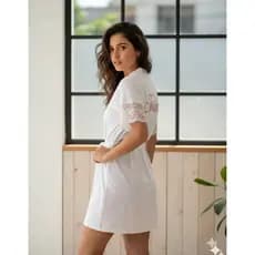 Robe Hobby Noiva Bordado Rosa Tecido Luxo Sem Brilho