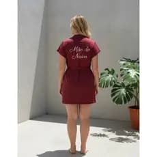 Robe Hobby Marsala Bordado Casamento Tecido Luxo Sem Brilho