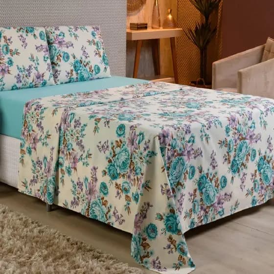Lençol Avulso Superior Queen Microfibra Estampada