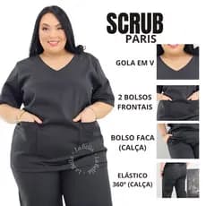 Pijama Scrub Unissex Cirúrgico Gabardine Plus Size G2 Exg Ph