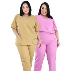 Kit 2 Privativo Plus Size Uniforme Estudio Clinica Estetica Gabardine- Ph