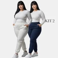 Kit 2 Calça Jogger Enfermeira Hospitalar Gabardine Plus -cj