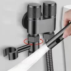 Kit Ducha Higiênica Registro Aço Inox Super Luxo com Derivação 2 Saídas Independentes 2 Modos de Limpeza