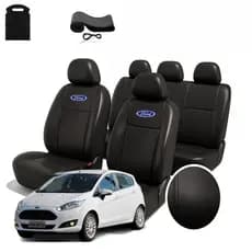 Jogo Capas Bancos Ford Automotivo Carro Couro Impermeável Sintético Kit Completo + Capa Volante