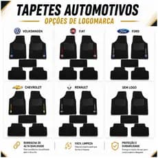 Jogo Tapetes Automotivo Carro Universal Borracha Veicular Premium Tapete Assoalho Com Logo Logomarca