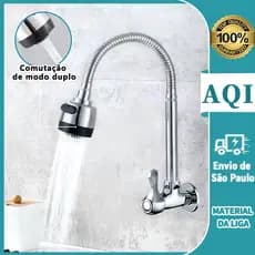 Torneira Gourmet com chuveiro - Torneira para cozinha luxo Torneira com rotação de 360°  Para envio imediato