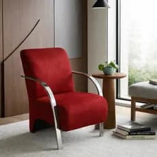 Poltrona Blendbella Executiva Decorativa – Estrutura em Madeira, Espuma D28 e Braços em Alumínio para Escritório e Recep