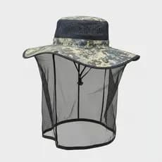 Chapéu Camuflado com Tela Mosquiteiro Anti Mosquito e Insetos Proteção Rosto Outdoor para Pesca Camping Trilha Aventura