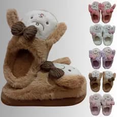 Pantufa Infantil Chinelo De Cachorro Com Laço REF.: PTF06-153