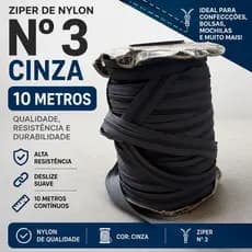 Zíper n° 3 em Metro Várias Cores- 10 metros