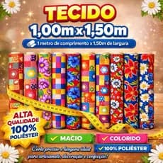 Tecido chitão Estampado 5 metros 1,50 de largura Várias Estampas Cores Lindas Promoção