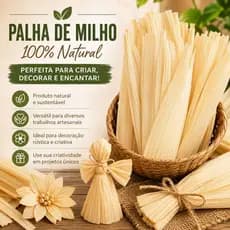 1 Kg de Palha de Milho Artesanal 100% Natural Já Rasgadas