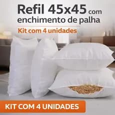 Kit 4 Refil Para Almofada 45x45 Macio de Palha Promoção