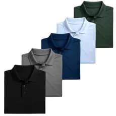 5 Camisa Gola Polo Masculina Camiseta Dry Fit Premium