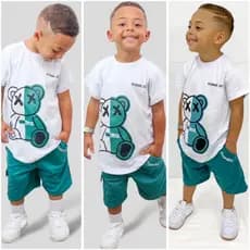 Conjunto de Verão Masculino Infantil - Camiseta e Bermuda Fresquinha - Tamanho 2 ao 12 Anos