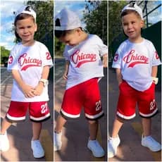 Conjunto Infantil Menino - Camiseta + Bermuda de Verão - Tamanho 2 ao 12 Anos