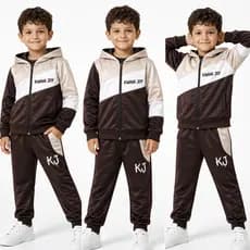 Conjunto 3 Peças Infantil Menino Inverno Calça + Casaco + Blusa ou 2 Esportivo Moletom Roupa Capuz